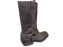 Load image into Gallery viewer, Loblan 295 Brown Waxy Leather Mens Biker Boots Classic Cowboy Square Chisel Toe - www.loblanboots.com
