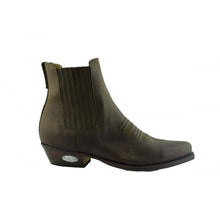 Load image into Gallery viewer, Loblan 298 Brown Waxy Leather Cowboy Short Western Boots Pointed Ankle Boot - www.loblanboots.com