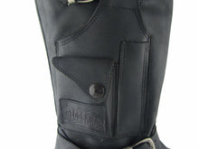 Load image into Gallery viewer, Loblan 618 Black Waxy Leather Men'S Biker Boots Classic Round Toe Handmade Bike - www.loblanboots.com