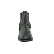 Load image into Gallery viewer, Loblan 096 Black Leather Cowboy Ankle Boots Biker Western Square Chisel Toe Boot - www.loblanboots.com