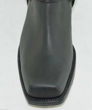 Load image into Gallery viewer, Loblan 096 Black Leather Cowboy Ankle Boots Biker Western Square Chisel Toe Boot - www.loblanboots.com