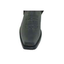 Load image into Gallery viewer, Loblan 515 Leather Black Cowboy Boots Biker Western Square Toe Ankle Boot - www.loblanboots.com