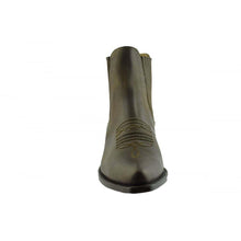 Load image into Gallery viewer, Loblan 298 Brown Waxy Leather Cowboy Short Western Boots Pointed Ankle Boot - www.loblanboots.com