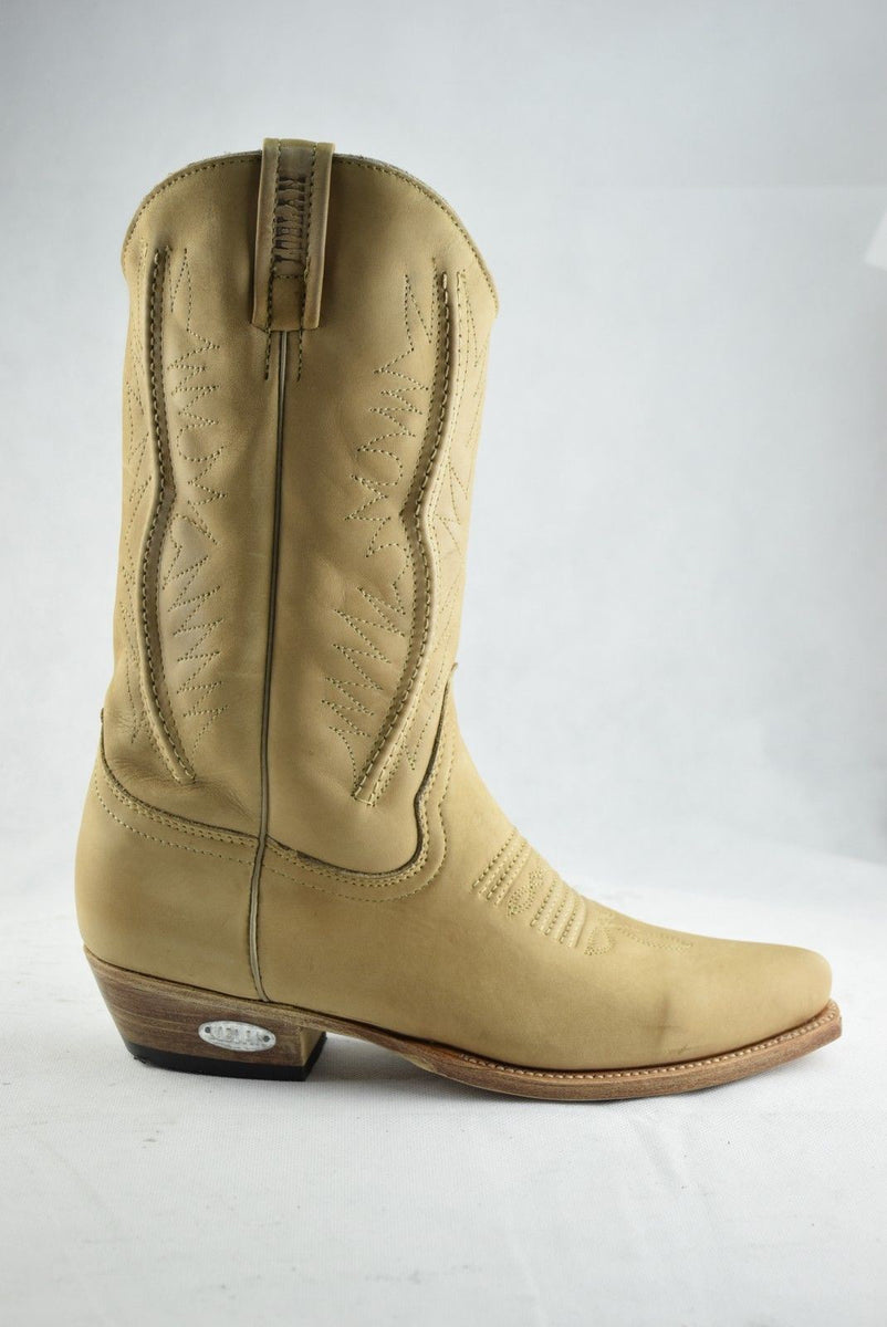 Loblan 2616 Tan Waxy Leather Cowboy Boots Hand Made Classic Biker West www.loblanboots