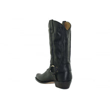 Load image into Gallery viewer, Loblan 2476 Black Waxy Leather Cowboy Boots Hand Made Classic Unisex Western - www.loblanboots.com
