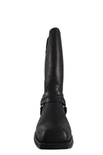 Load image into Gallery viewer, Loblan 295 Black Waxy Leather Mens Biker Boots Classic Cowboy Square Chisel Toe - www.loblanboots.com
