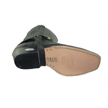 Load image into Gallery viewer, Loblan 548 Black Waxy Leather Mens Cowboy Boots Western Biker Square Chisel Toe - www.loblanboots.com