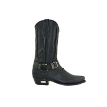Load image into Gallery viewer, Loblan 2476 Black Waxy Leather Cowboy Boots Hand Made Classic Unisex Western - www.loblanboots.com