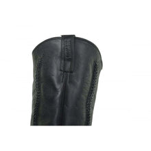 Load image into Gallery viewer, Loblan 2476 Black Waxy Leather Cowboy Boots Hand Made Classic Unisex Western - www.loblanboots.com
