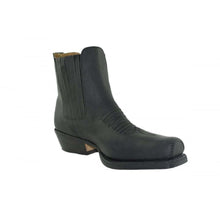Load image into Gallery viewer, Loblan 517 Leather Black Biker Western Original Ankle Boots Square Toe Cowboy - www.loblanboots.com