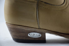 Load image into Gallery viewer, Loblan 2616 Tan Waxy Leather Cowboy Boots Hand Made Classic Biker Western 206 - www.loblanboots.com