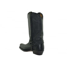 Load image into Gallery viewer, Loblan 548 Black Waxy Leather Mens Cowboy Boots Western Biker Square Chisel Toe - www.loblanboots.com