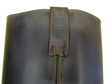 Load image into Gallery viewer, Loblan 295 Brown Waxy Leather Mens Biker Boots Classic Cowboy Square Chisel Toe - www.loblanboots.com