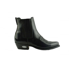 Load image into Gallery viewer, Loblan 298 Black High Shine Leather Cowboy Western Boots Clelsea Ankle Boot - www.loblanboots.com
