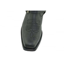 Load image into Gallery viewer, Loblan 2618 Black Waxy Leather Mens Cowboy Boots Classic Biker Western - www.loblanboots.com