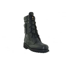 Load image into Gallery viewer, Loblan 2024 Black Biker Boots Combat Military Lace Up Handmade Boot Side Pocket - www.loblanboots.com