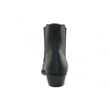 Load image into Gallery viewer, Loblan 298 Black Waxy Leather Cowboy Short Western Boots Pointed Ankle Boot - www.loblanboots.com