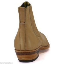 Load image into Gallery viewer, Loblan 298 Tan Beige Leather Men'S Short Boots Classic Ankle Cowboy Pointed Boot - www.loblanboots.com