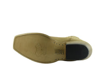 Load image into Gallery viewer, Loblan 517 Leather Tan Beige Cowboy Boots Biker Western Square Toe Ankle Boot - www.loblanboots.com