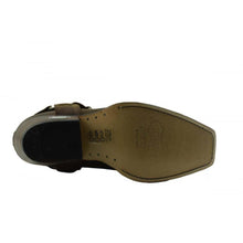 Load image into Gallery viewer, Loblan 515 Leather Brown Cowboy Boots Biker Western Square Toe Ankle Boot - www.loblanboots.com