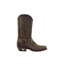 Load image into Gallery viewer, Loblan 2476 Brown Waxy Leather Cowboy Boots Handmade Classic Unisex Western - www.loblanboots.com
