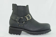 Load image into Gallery viewer, Loblan 611 Black Waxy Leather Men'S Biker Boots Classic Round Toe Handmade Bike - www.loblanboots.com