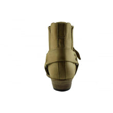 Load image into Gallery viewer, Loblan 515 Leather Tan Beige Cowboy Boots Biker Western Square Toe Ankle Boot - www.loblanboots.com