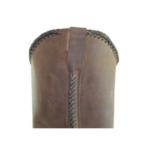Load image into Gallery viewer, Loblan 548 Brown Waxy Leather Mens Cowboy Boots Classic Biker Square Chisel Toe - www.loblanboots.com