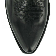Load image into Gallery viewer, Loblan 194 Western Boots Black Shiny Leather Cowboy Boots Classic Biker - www.loblanboots.com