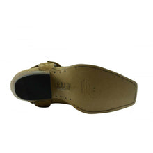 Load image into Gallery viewer, Loblan 515 Leather Tan Beige Cowboy Boots Biker Western Square Toe Ankle Boot - www.loblanboots.com