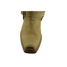 Load image into Gallery viewer, Loblan 548 Tan Beige Leather Mens Cowboy Boots Biker Square Chisel Toe Western - www.loblanboots.com