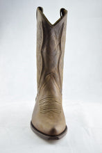 Load image into Gallery viewer, Loblan 2616 Brown Waxy Leather Cowboy Boots Hand Made Classic Biker Western 206 - www.loblanboots.com
