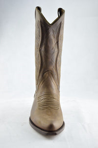 Loblan 2616 Brown Waxy Leather Cowboy Boots Hand Made Classic Biker Western 206 - www.loblanboots.com