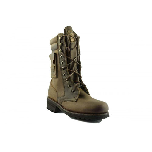 Loblan 2024 Brown Biker Boots Combat Military Lace Up Handmade Boot Side Pocket - www.loblanboots.com