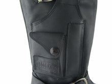 Load image into Gallery viewer, Loblan 618 Black Waxy Leather Men&#39;S Biker Boots Classic Round Toe Handmade Bike - www.loblanboots.com

