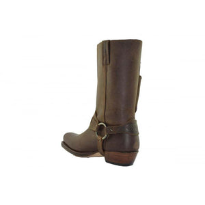Loblan 620 Brown Waxy Leather Men Cowboy Western Boots Square Chisel Toe Pocket - www.loblanboots.com