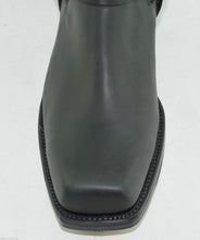 Load image into Gallery viewer, Loblan 096 Black Leather Cowboy Ankle Boots Biker Western Square Chisel Toe Boot - www.loblanboots.com
