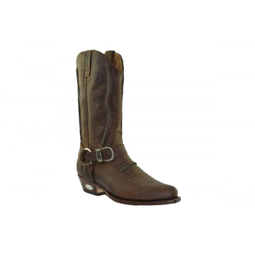 Loblan 2476 Brown Waxy Leather Cowboy Boots Handmade Classic