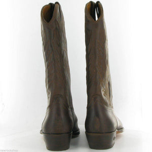 Loblan 194 Brown Waxy Leather Cowboy Boots Hand Made Classic Men Western 0194 - www.loblanboots.com
