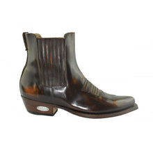Load image into Gallery viewer, Loblan 298 Brown Whisky Leather Cowboy Boots Short Western Pointed Ankle Boot - www.loblanboots.com
