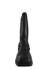 Load image into Gallery viewer, Loblan 295 Black Waxy Leather Mens Biker Boots Classic Cowboy Square Chisel Toe - www.loblanboots.com
