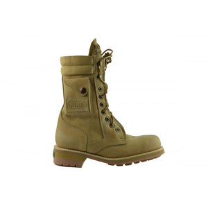Loblan 2024 Tan Beige Biker Boots Combat Military Lace Up Handmade Side Pocket - www.loblanboots.com