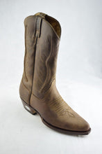 Load image into Gallery viewer, Loblan 2616 Brown Waxy Leather Cowboy Boots Hand Made Classic Biker Western 206 - www.loblanboots.com
