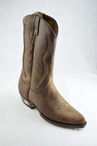 Loblan 2616 Brown Waxy Leather Cowboy Boots Hand Made Classic Biker Western 206 - www.loblanboots.com