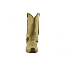 Load image into Gallery viewer, Loblan 548 Tan Beige Leather Mens Cowboy Boots Biker Square Chisel Toe Western - www.loblanboots.com
