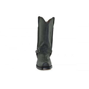 Loblan 548 Black Waxy Leather Mens Cowboy Boots Western Biker Square Chisel Toe - www.loblanboots.com