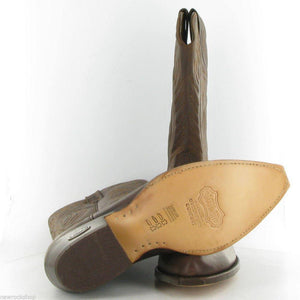 Loblan 194 Brown Waxy Leather Cowboy Boots Hand Made Classic Men Western 0194 - www.loblanboots.com