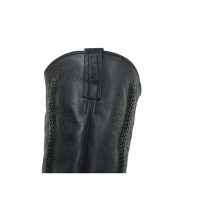 Loblan 2476 Black Waxy Leather Cowboy Boots Hand Made Classic Unisex Western - www.loblanboots.com
