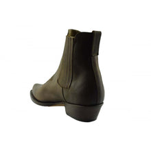 Load image into Gallery viewer, Loblan 298 Brown Waxy Leather Cowboy Short Western Boots Pointed Ankle Boot - www.loblanboots.com

