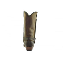 Load image into Gallery viewer, Loblan 548 Brown Waxy Leather Mens Cowboy Boots Classic Biker Square Chisel Toe - www.loblanboots.com
